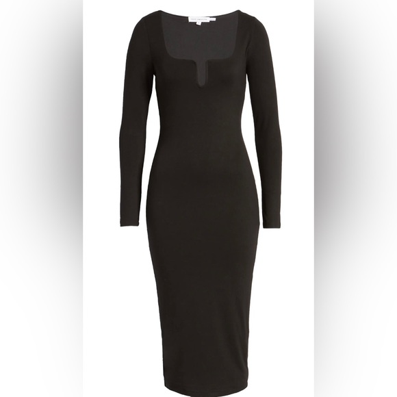 Good American U-Ring Long Sleeve Body-Con Midi Dress Sz 4 (XL) - Picture 4 of 7